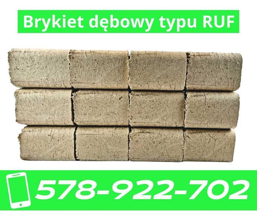 Brykiet drzewny dębowy - liściasty kostka typu RUF transport winda