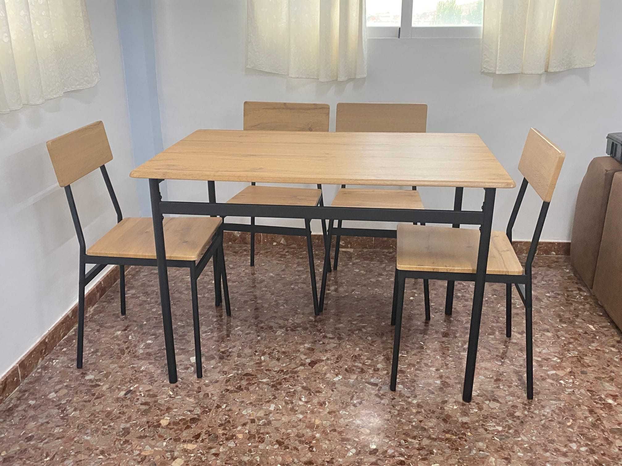 Mesa de jantar com 4 cadeiras, portes grátis, pagamento na entrega
