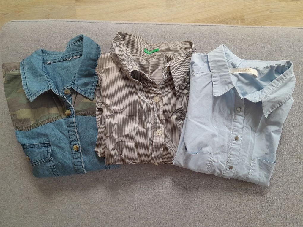 Colors of benetton Reserved h&m hm paka ubrań zestaw ubrań koszula
