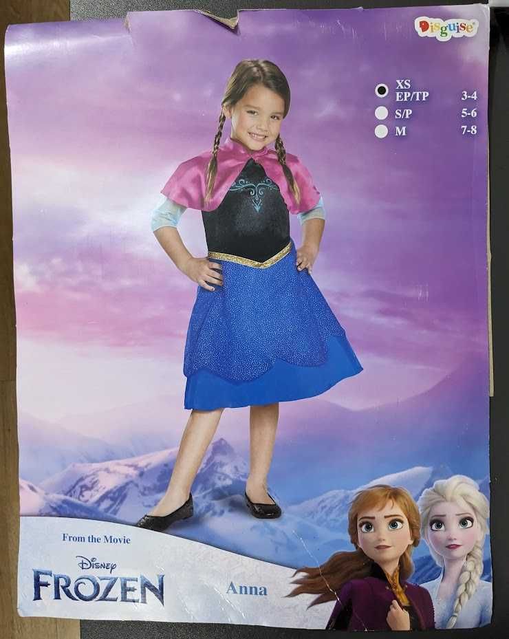 Kostium sukienka licencja Disney Frozen Anna XS (3-4 lata), nieużywany