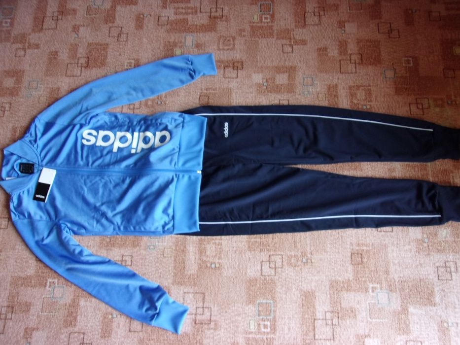 dres adidas rozmiar nowy komplet niebieski czarny