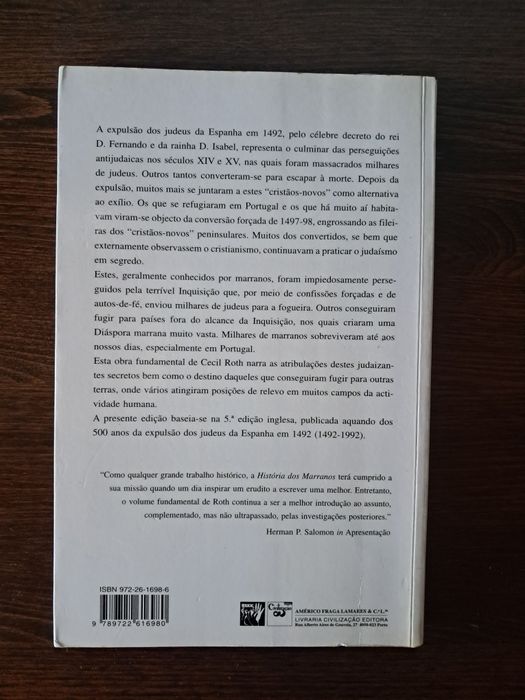Cecil Roth - História dos Marranos