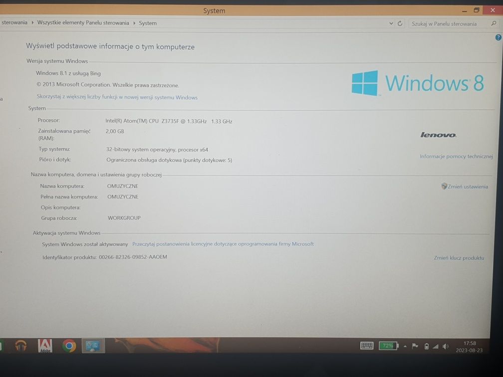 Notebook Lenovo, karta pamięci, tablet, klawiatura