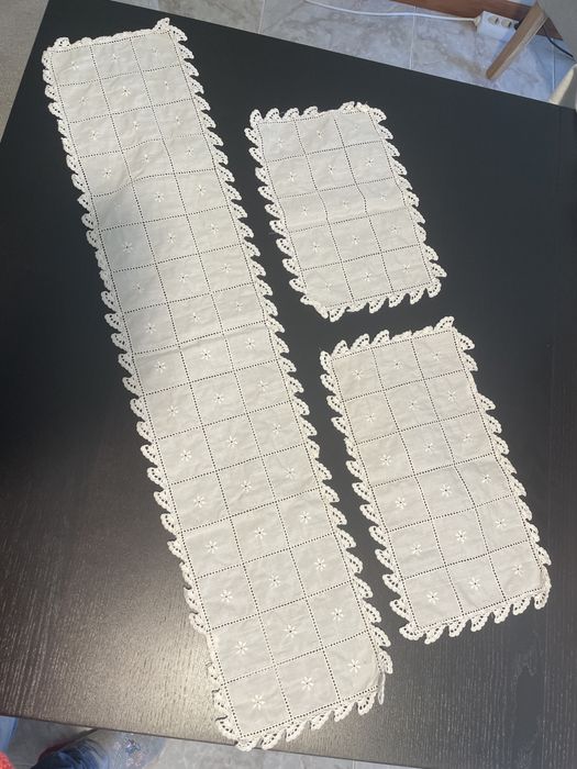 Naperons linho com renda beje NOVO PREÇO