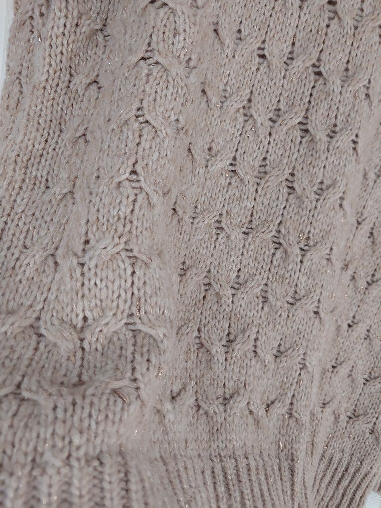 Sweter z złota nitką Massimo Dutti S M z wełną i alpaką