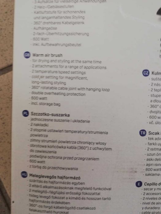 Szczotko-suszarka elektryczna szczotka suszarka moc 600W Ideenwelt