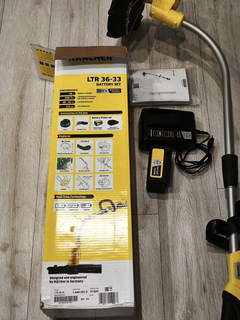 Podkaszarka akumulatorowa Karcher z baterią 36V i ładowarką
