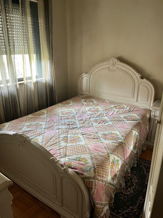 Conjunto de Móveis para Quarto - Branco, Madeira Maciça