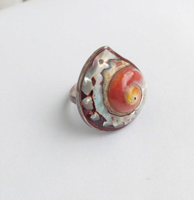 Перстень кольцо з перламутром Срібло 925 проба. Розмір 18. Вінтаж