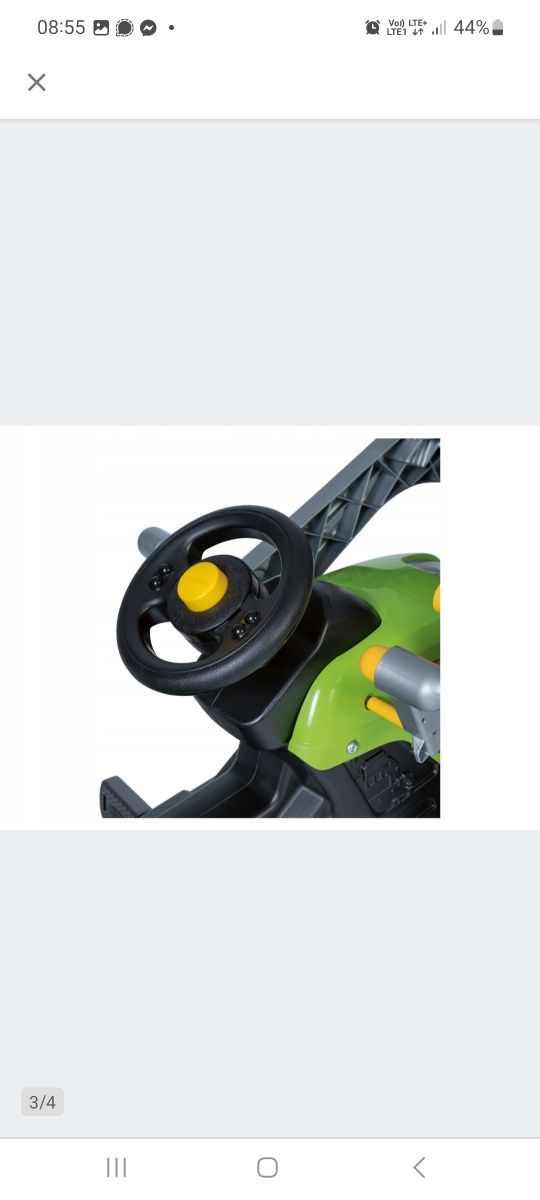Nowy traktor na pedały z przyczepą i łycha farmer max snoby.