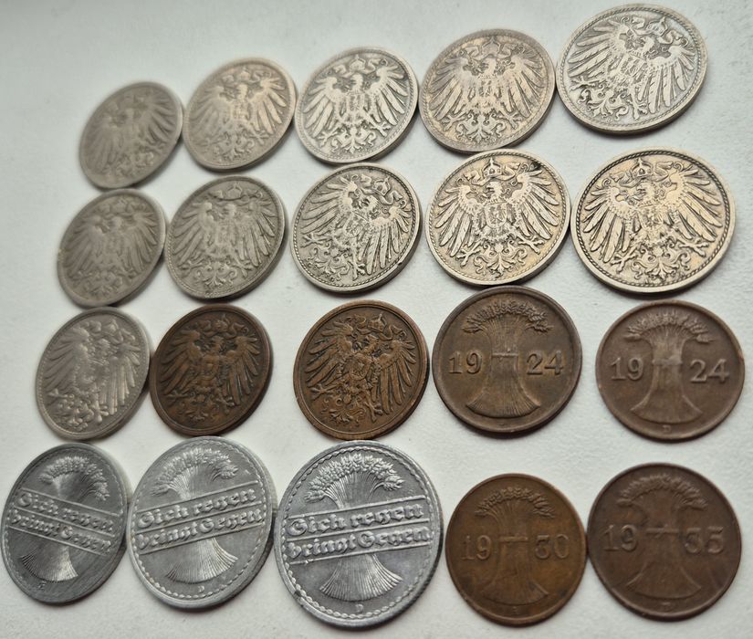 Пфенінги Веймар Рейх 1891 - 1935 рр. Без повторів 20 монет