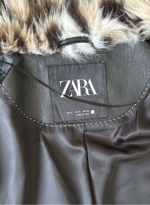 Zara шубка леопард S