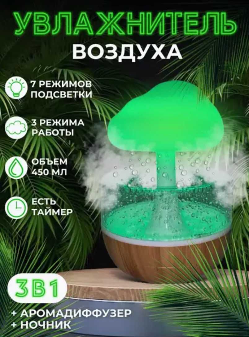 Увлажнитель воздуха Mushroom drop water Гриб аромадиффузор-ночник