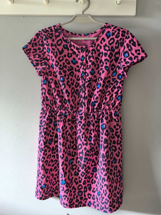 Dziewczynka Sukienka różowa panterka 7-8 lat