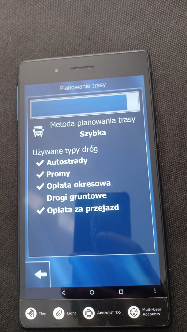 Nawigacja ciężarowe tablet lenovo