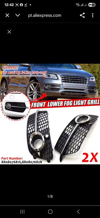Grelha farol nevoeiro Q5 s-line