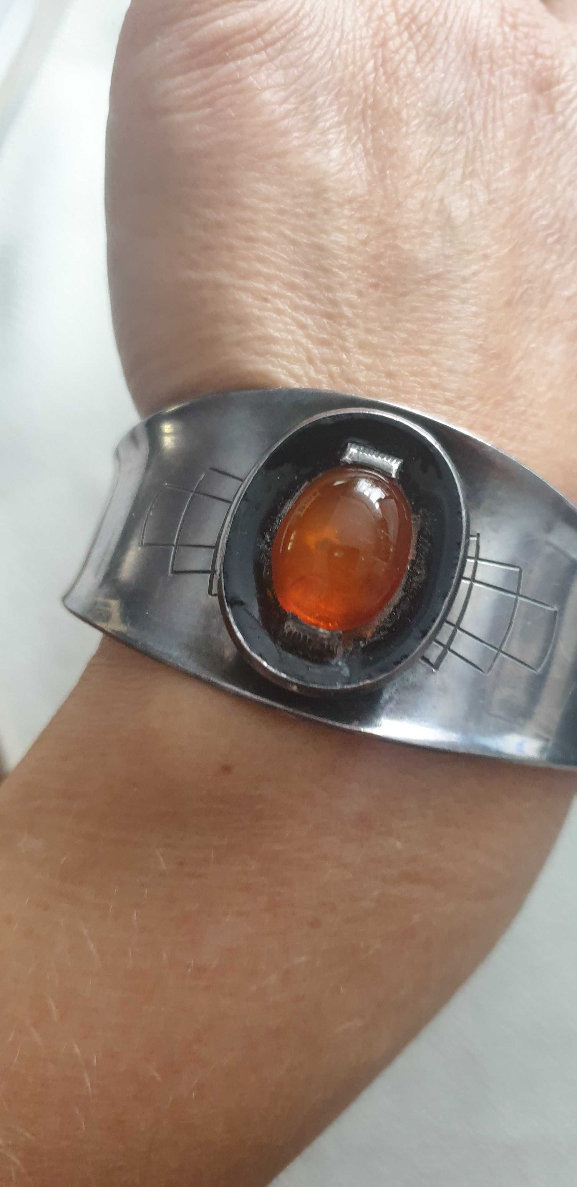Srebrna bransoletka art deco Gertrud Engel 1954 unikat