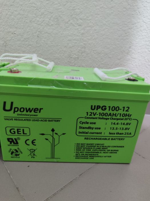 Гелевий акумулятор U-Power UPG 100-12 12V 100Ah. - 2 шт