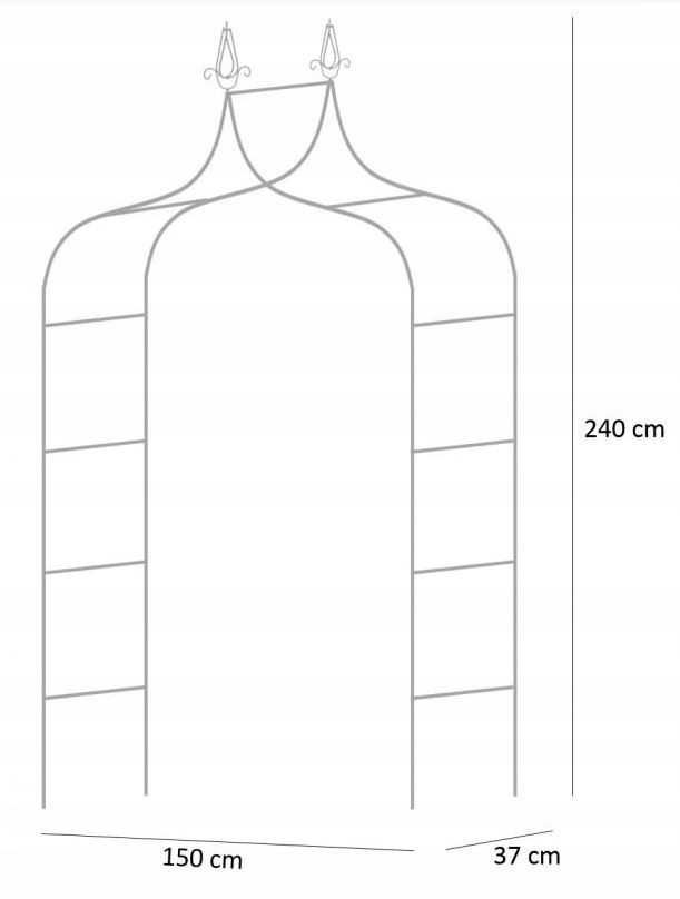 Pergola ogrodowa na róże łukowa łuk metalowa 240cm pnącza