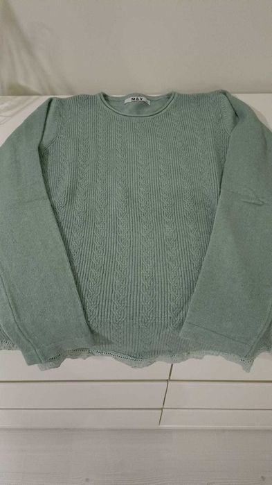 Camisola de Malha Verde Água