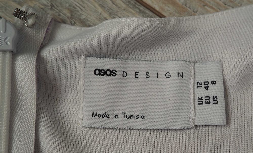 ASOS_wizytowa sukienka z siateczki w kwiaty_drapowana_rozmiar 40