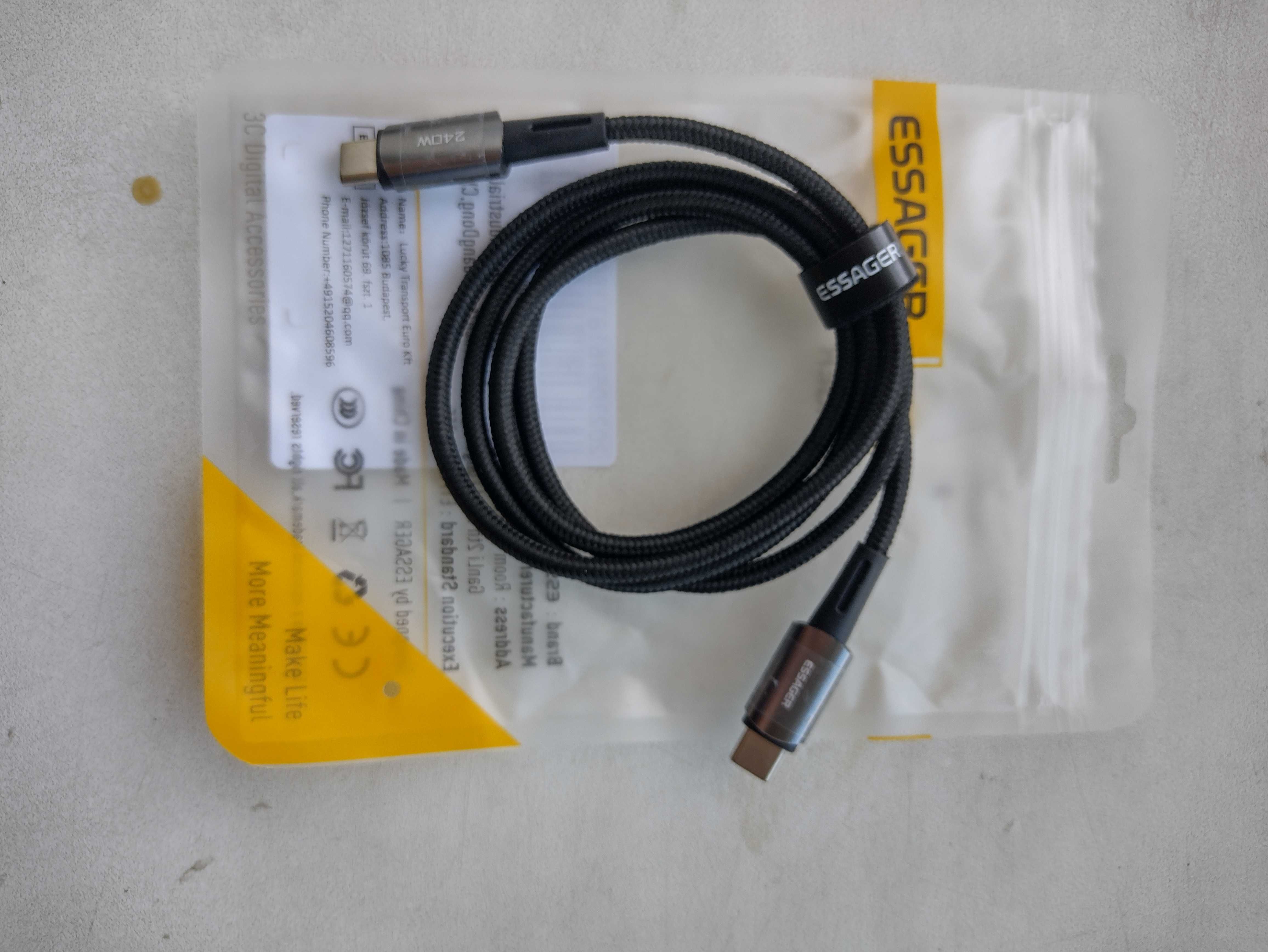 Кабель Essager 240w РD 3.1  USB типу C до C
