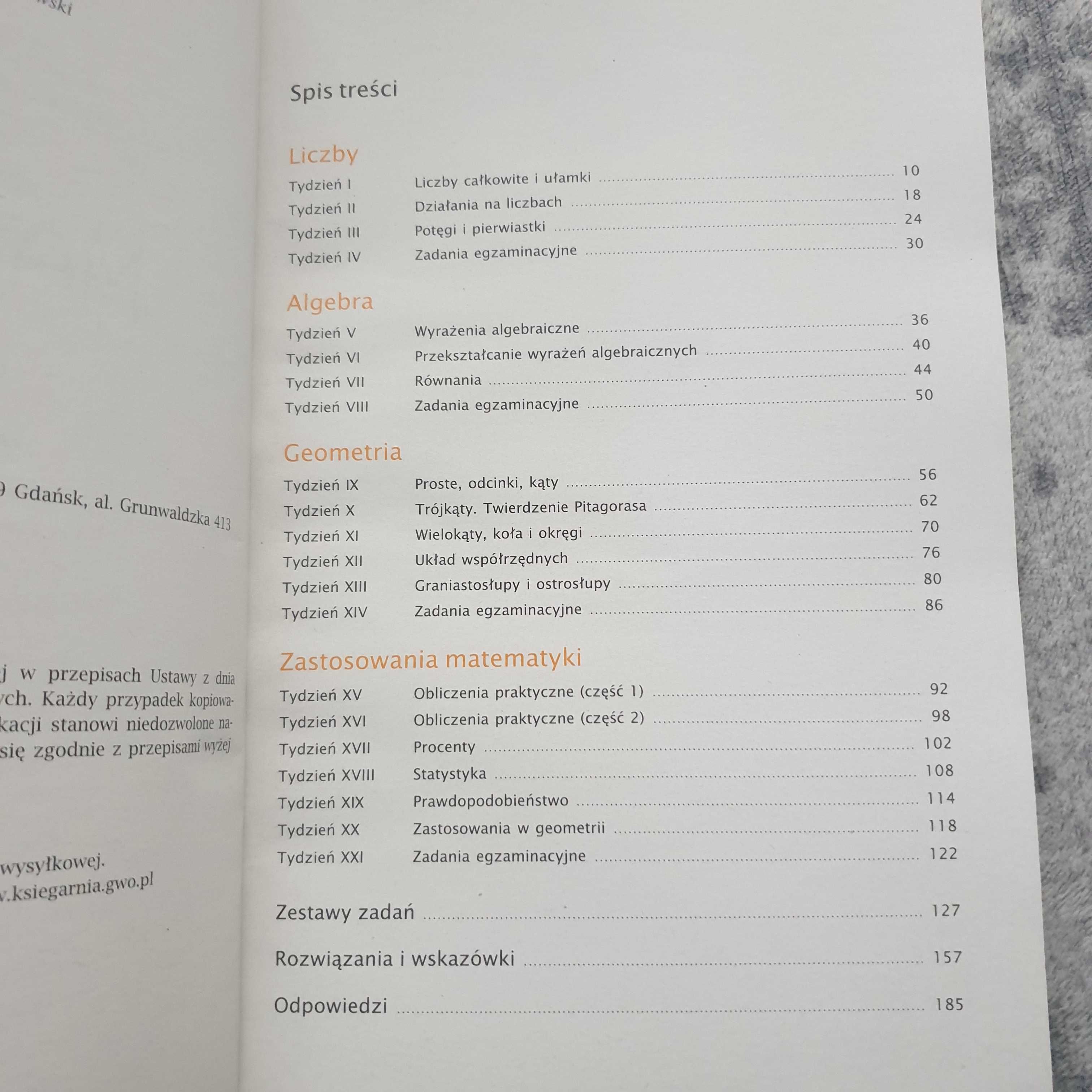 Książka - Matematyka kalendarz ośmioklasisty - przygotowanie do egzam.