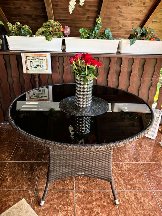 Stół tarasowy okrągły duży 105 cm średnica Jutlandia