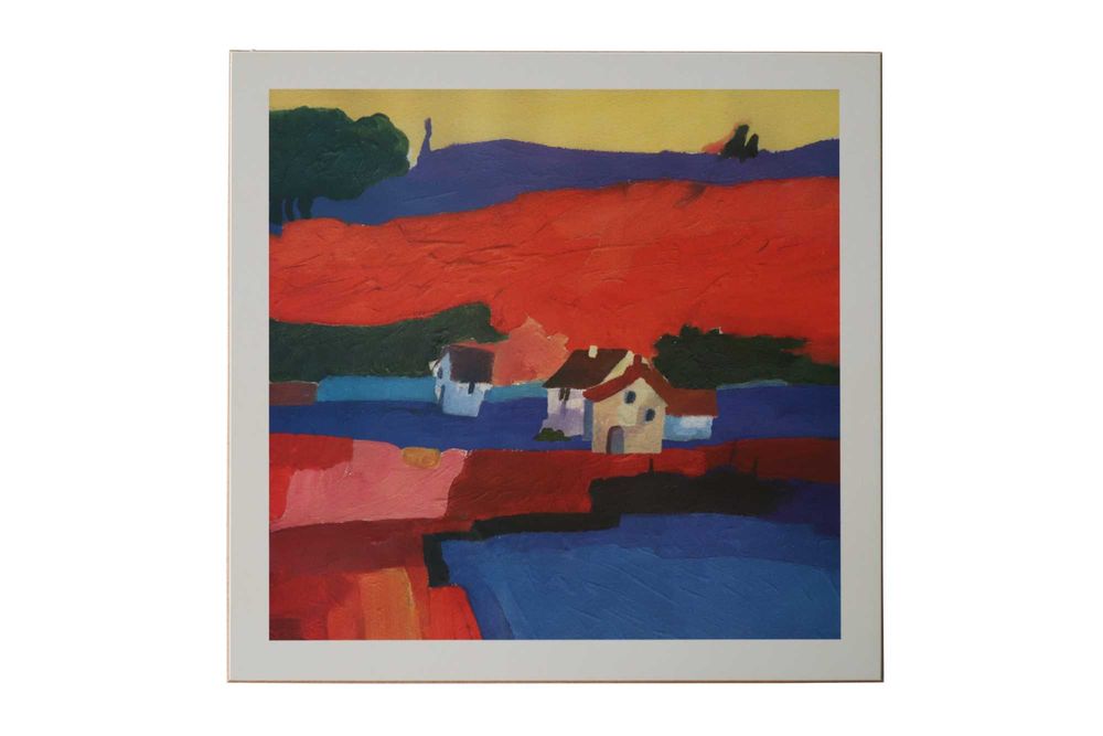 Kolorowy obraz dekoracyjny – 35x35 cm – Abstrakcyjny pejzaż