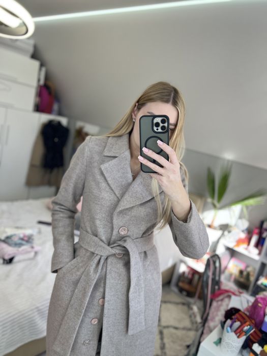 Женское кашемировое демисезонное пальто размер Л