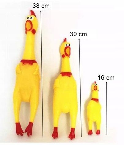 Gumowa zabawka Kurczak Piszczący dla Psa - Zabawka Aktywizująca 16 cm