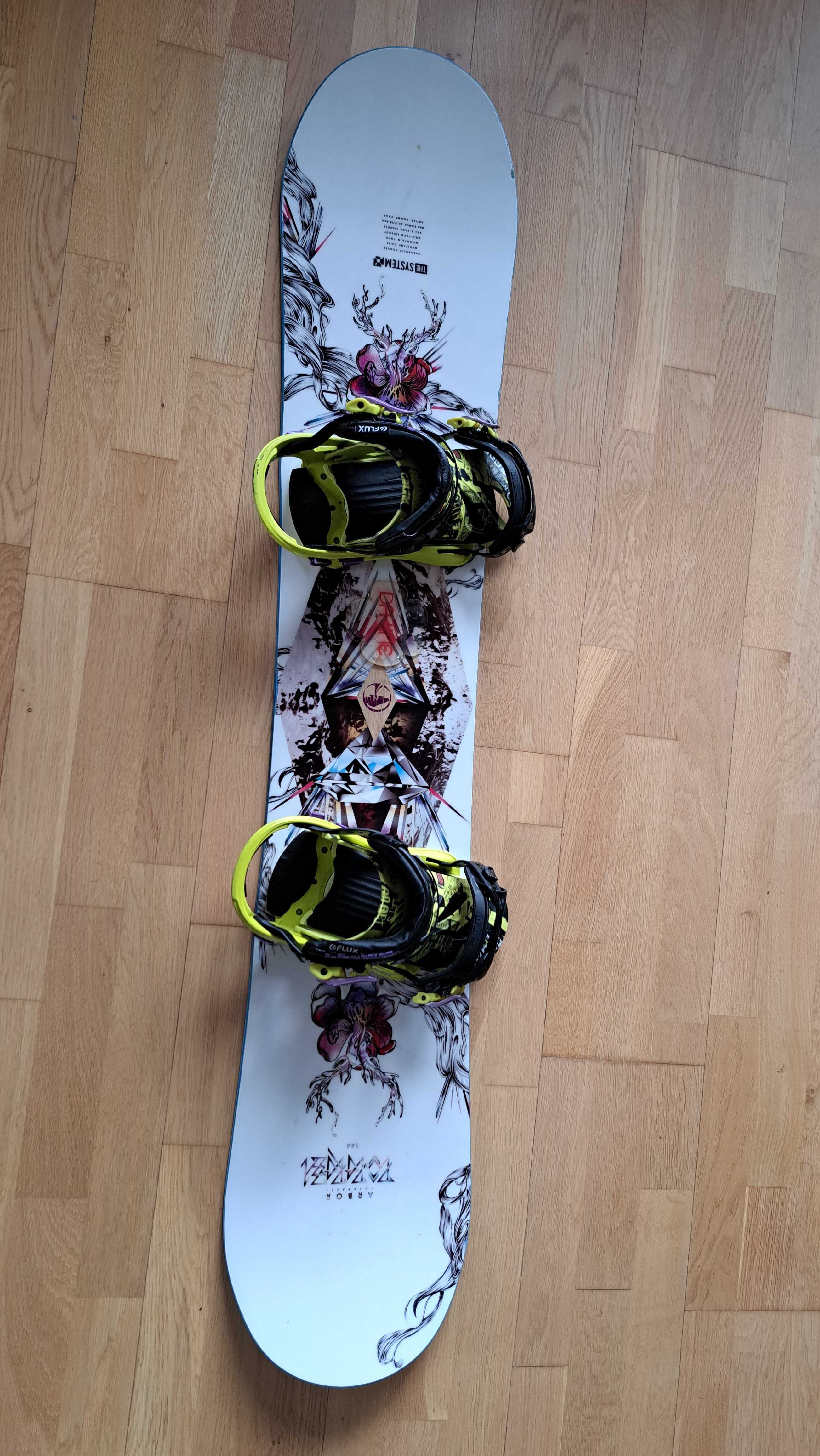 Damska deska snowboardowa Arbor 146 cm + wiązania Flux GS rozm. M