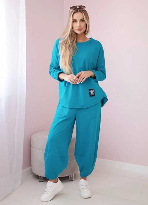 Bawełniany luzny komplet dresowy bluza i spodnie buggy