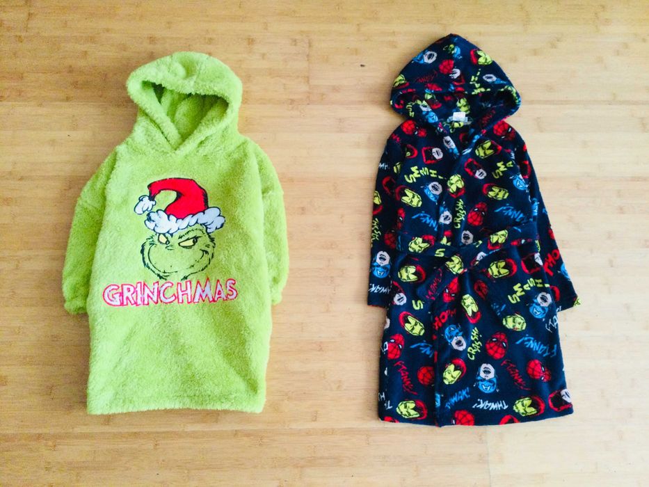 5-6 р., Marvel пухнастий халат з Героями коміксів та Новорічний Грінч