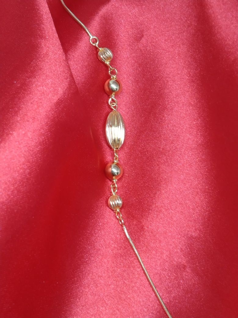 Piękna złota damska bransoletka, złoto 333, 19cm