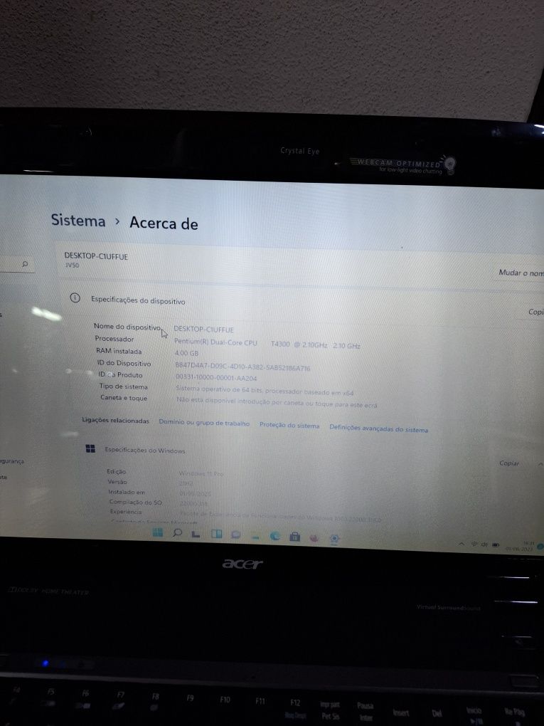 Acer Aspire Wjndows 11 4gbram intel core2duo