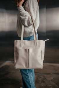 Жіноча сумка-шопер з натуральної шкіри