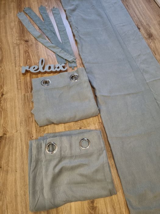 Zasłony welurowe zaciemniające - 4 SZT. TURKUS/MORSKI 135X240