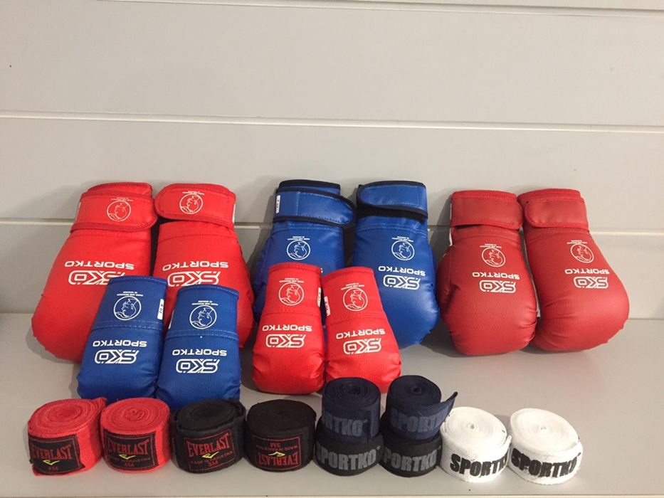 Детские боксерские перчатки Бинты Sportko тренировочные 6,7,8,10,12унц