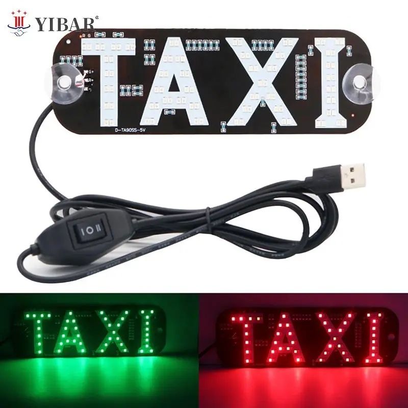 Taxi LED табличка на стекло двухцветные шашка такси USB на лобовое