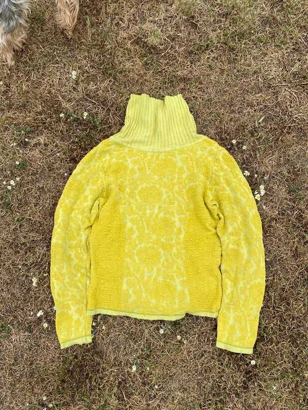Bluza damska rozpinana golf Eva & claudi Avant Garde zielony grunge XL