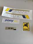 Kpl naklejek naklejki biało żółte Romet pony motorynka 50 M3