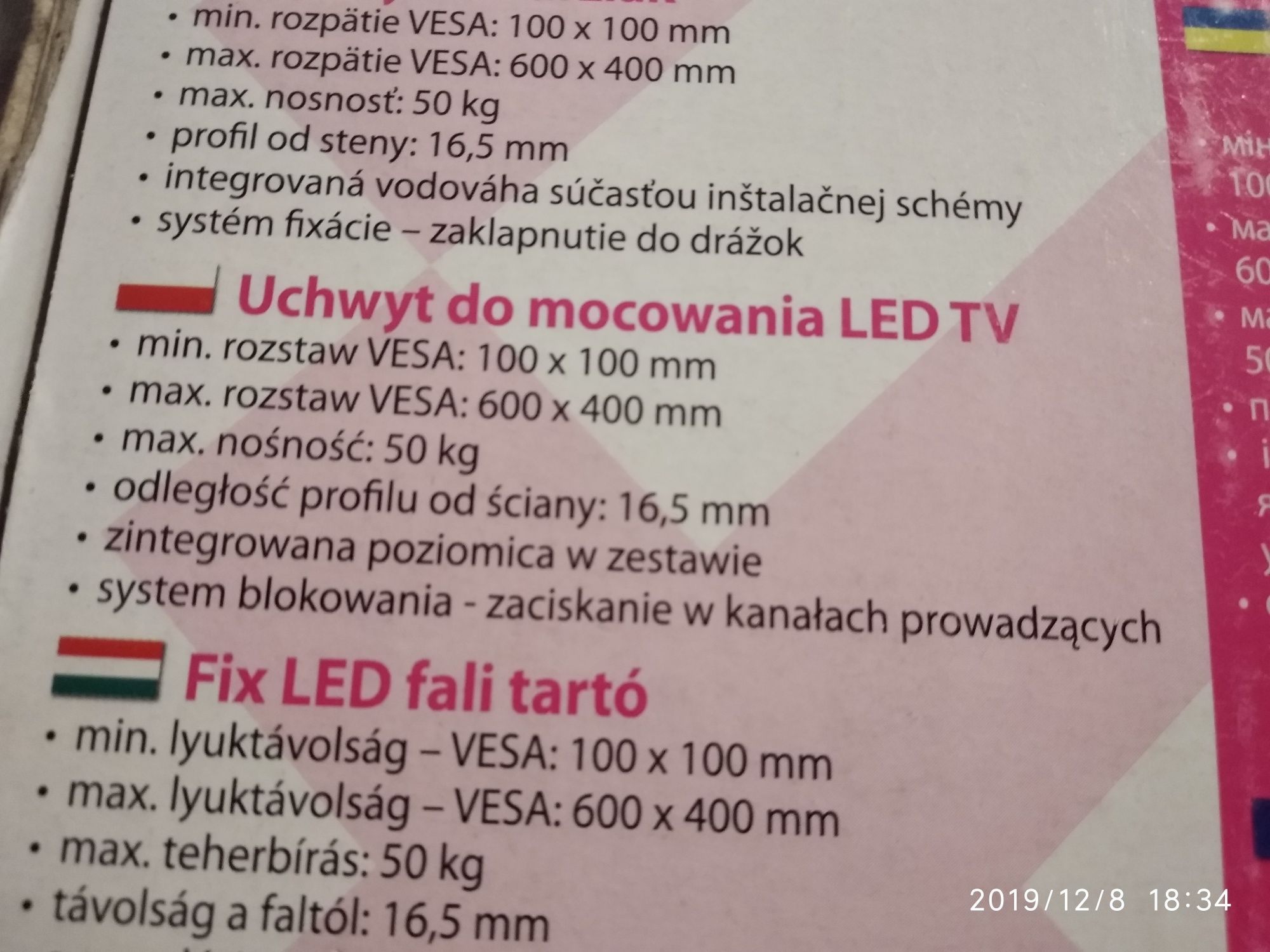 Uchwyt do mocowania LED TV Ultra Slim