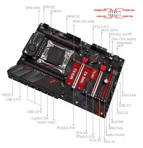 MACHINIST X99 MR9A PRO MAX . 16gb ddr4 2400 + wi-fi