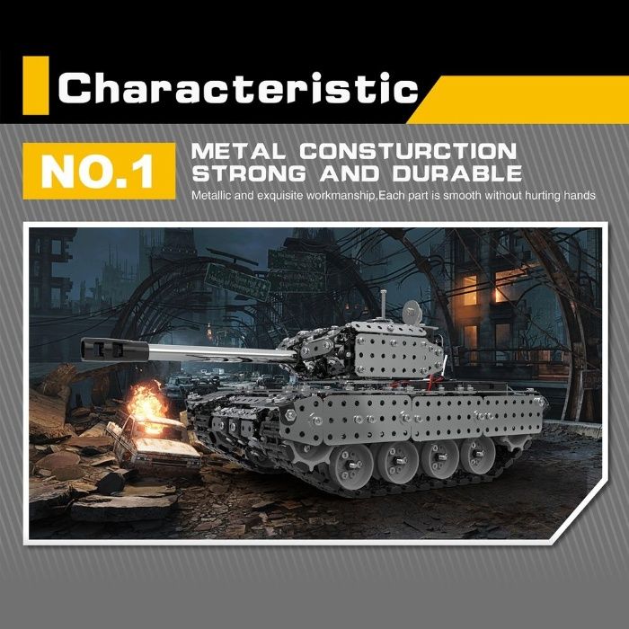 sw(rc)-006 radio controlo tank, blocos de montagem em metal