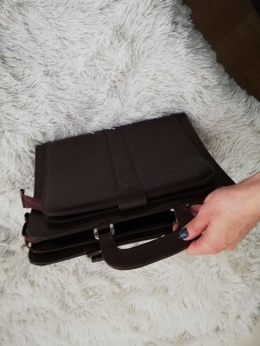 aktówka skórzana brązowa A4