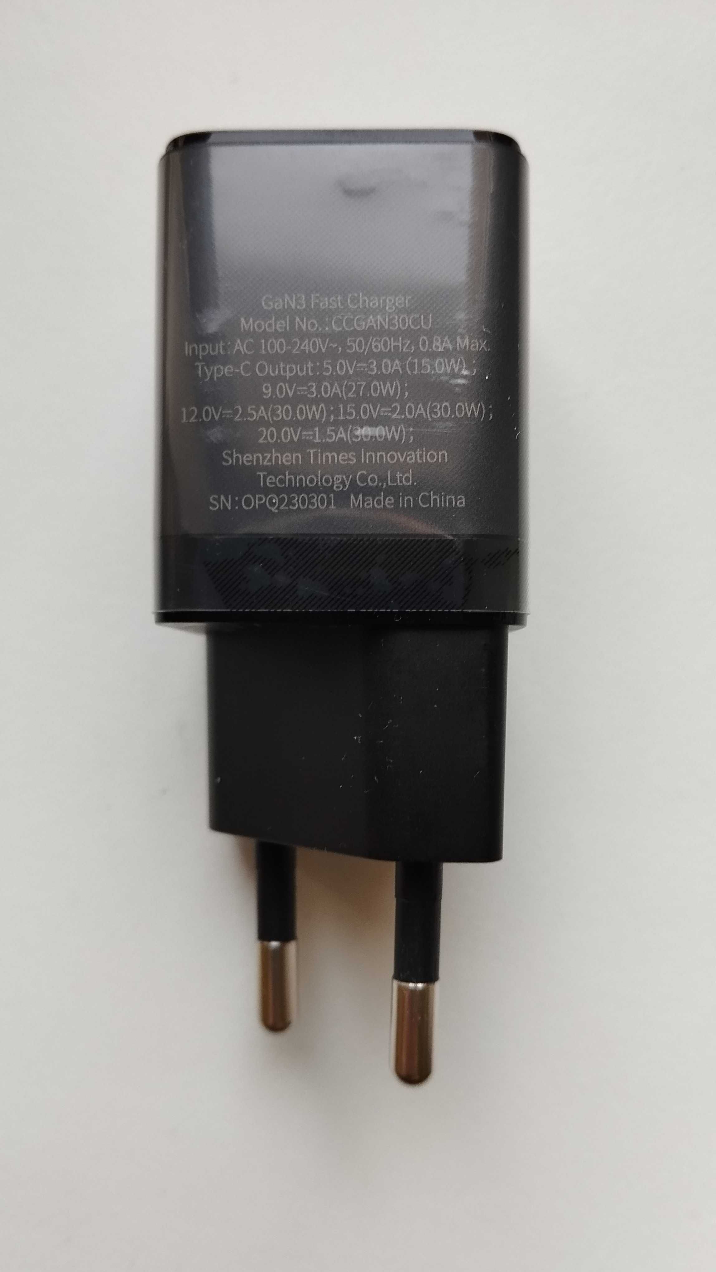 Ładowarka Baseus 30w GaN3 USB-C PD QC 4.0 + 30W