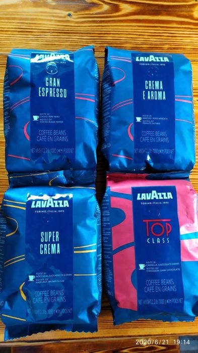 Кава Lavazza зернова 1кг/Кофе/кава мелена 250г.