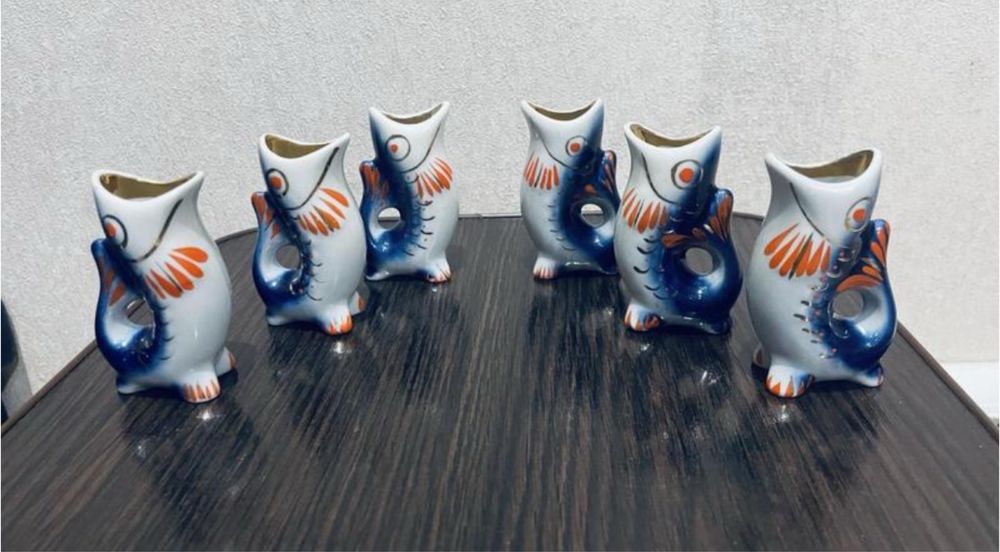 Антикваріат сервіз ссср рибки СРСР срср стакани стопки посуд