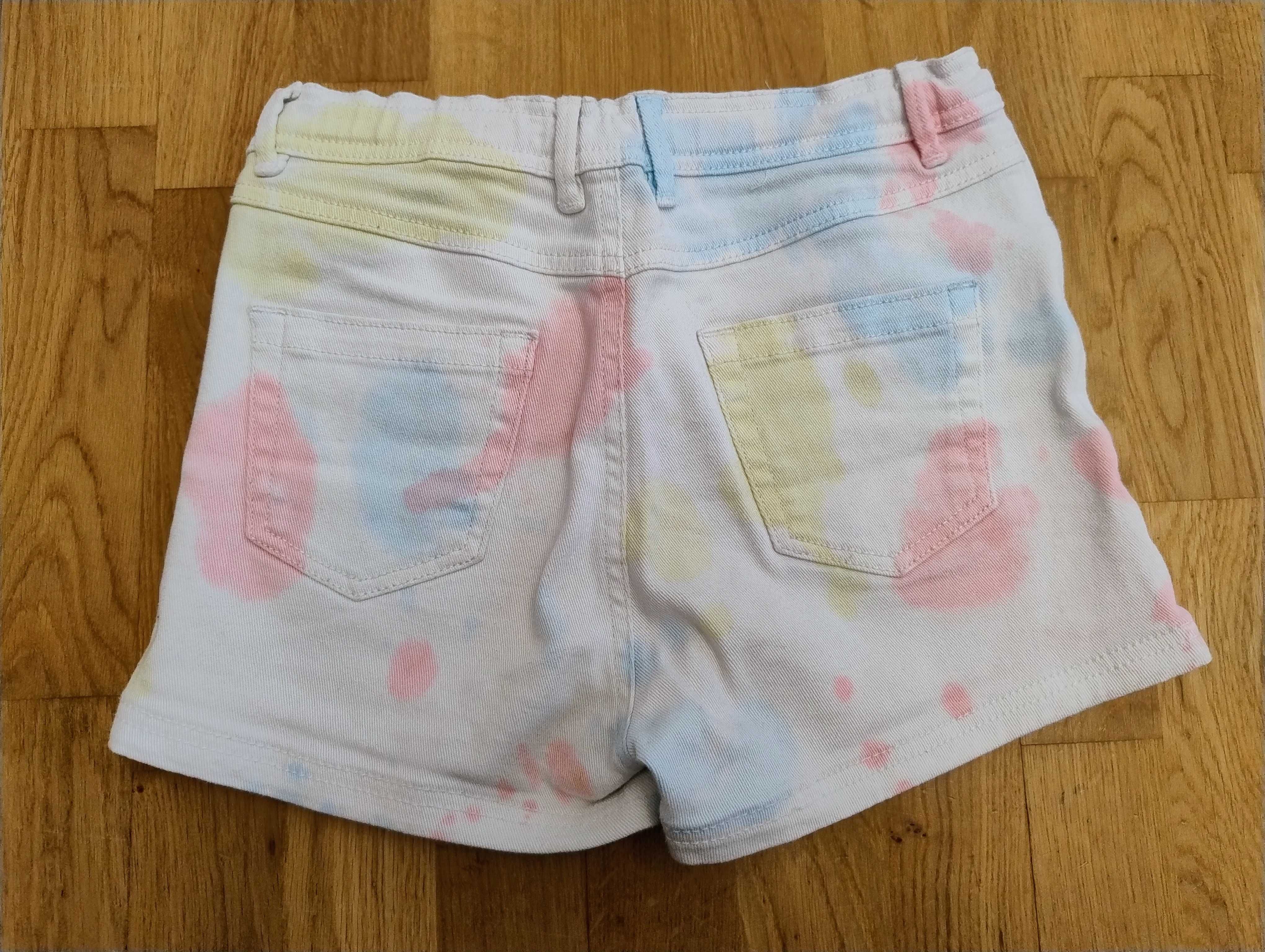 Spodenki dziewczęce Sinsay 158 tie dye jeansowe szorty kolorowe